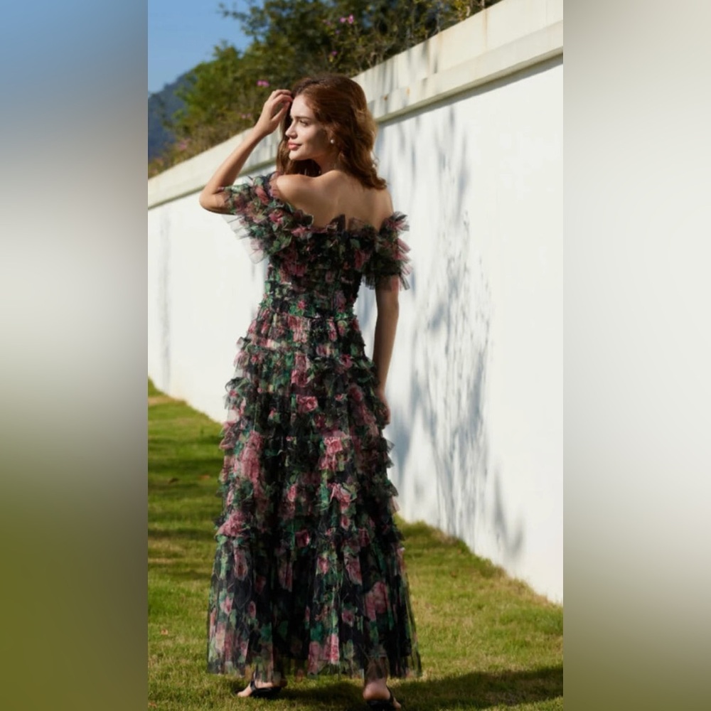 Floral Ruffle Maxi Dress - Picture 2 of 7